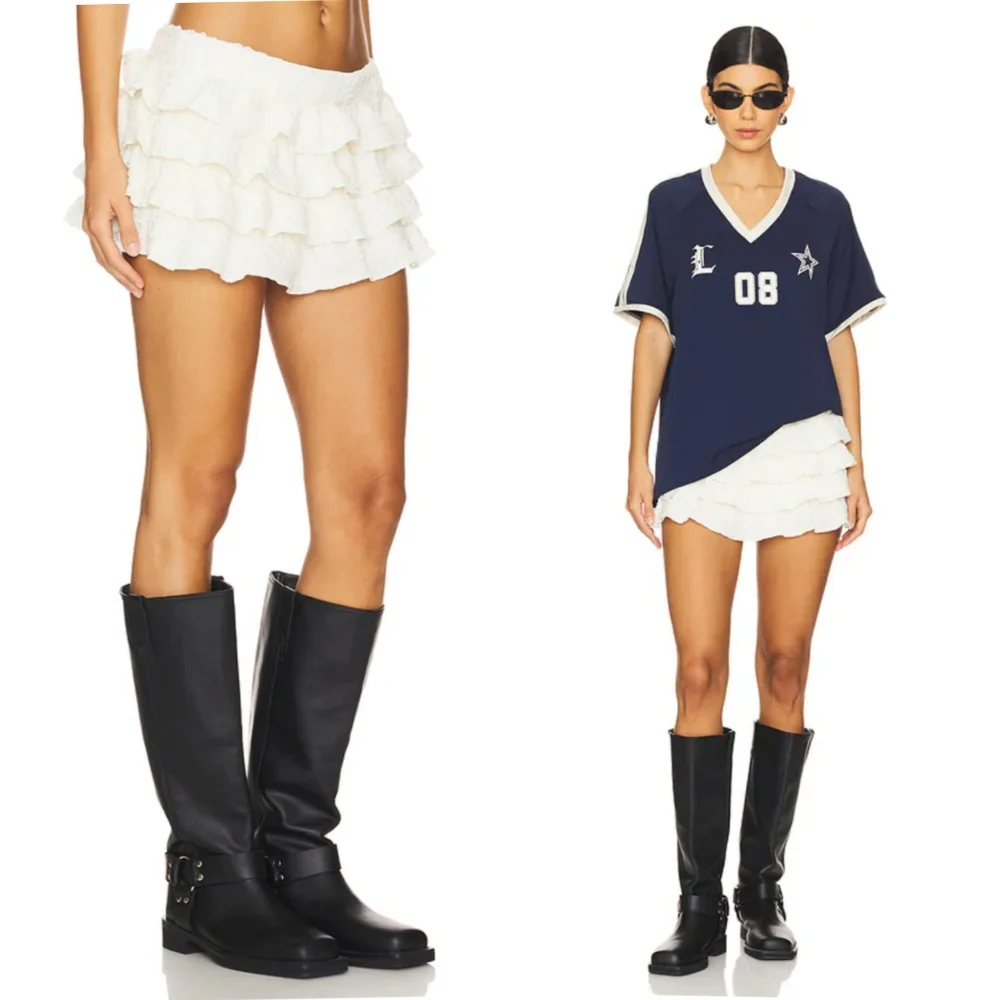 SOLD LIONESS Match Point Ruffle Mini Skort in Porcelain Cream Off White Sz Small - Picture 1 of 7